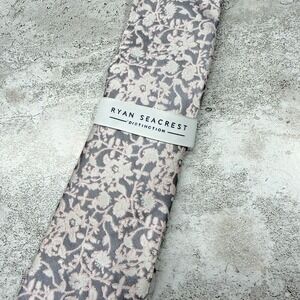 Ryan Seacrest Distinction 100% Polyester Tie Mens One Size Purple Floral Necktie